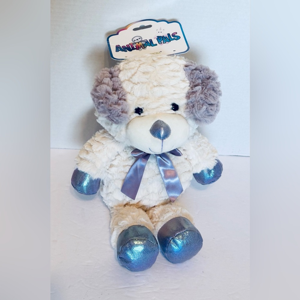 Kellytoy Animal Pals Puppy Doggie Plush Stuffed Soft Toy Cream Iridescent Purple